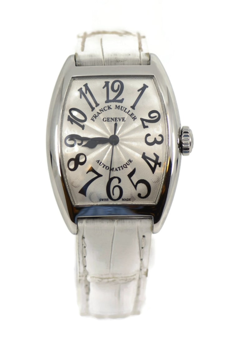 Franck Muller Curvex Stainless Steel Watch 7500 SC AT FO with Box: Franck Muller Curvex Stainless Steel Watch 7500 SC AT FO with Box Discover the elegance of the Franck Muller Curvex Stainless Steel Watch, a perfect blend of craftsmanship and style. This pre-owned wr
