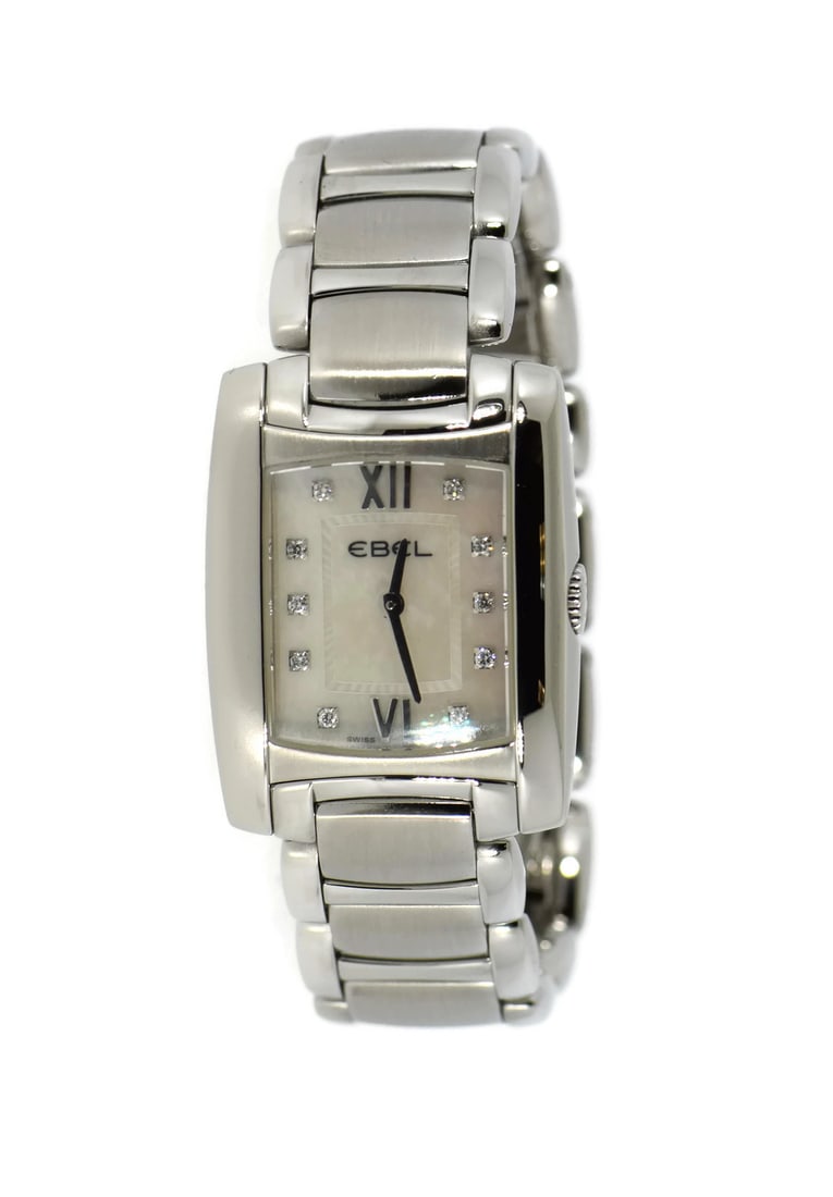 Ebel Brasillia Diamond Quartz Watch E9976M22 Stainless Steel Mother Of Pearl: Ebel Brasillia Diamond Quartz Watch E9976M22 Stainless Steel Mother Of Pearl This elegant Ebel Brasillia Diamond Wristwatch combines timeless design with modern craftsmanship. The watch features a lux