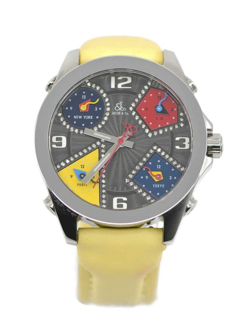 Jacob and Co Five Time Zone Diamond Steel 40mm Men's Watch JCM-58DA (1 of 5)