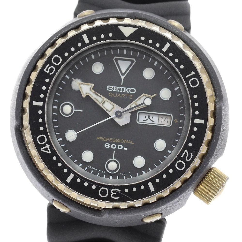 Seiko 7549-7000 Professional Diver mens quartz day-date watch Japan (1 of 6)