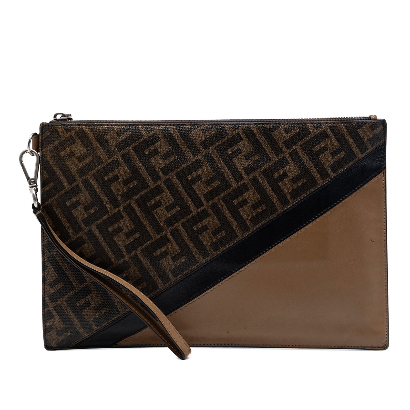 Fendi FF 1974 Wristlet Clutch in Coated Canvas and Leather (1 of 6)