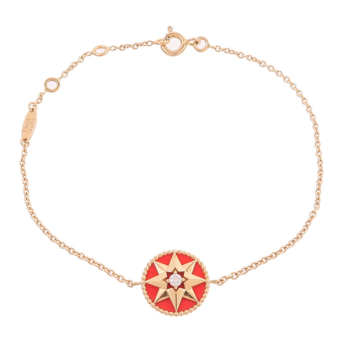 Dior CD Des Vents Bracelet JRDV95091 18K Rose Gold Carnelian: Dior CD Des Vents Bracelet JRDV95091 18K Rose Gold Carnelian A Christian Dior CD Des Vents bracelet, model JRDV95091, in 18K pink gold with carnelian red accents. Designed for women, this bracelet fea