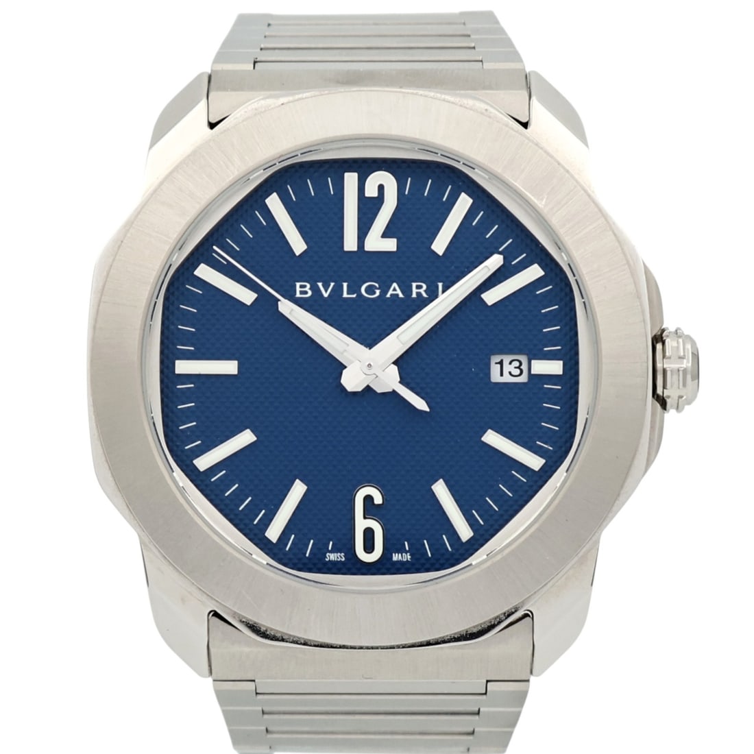 BVLGARI Octo Roma 103739 automatic mens watch blue dial steel 41mm (1 of 11)