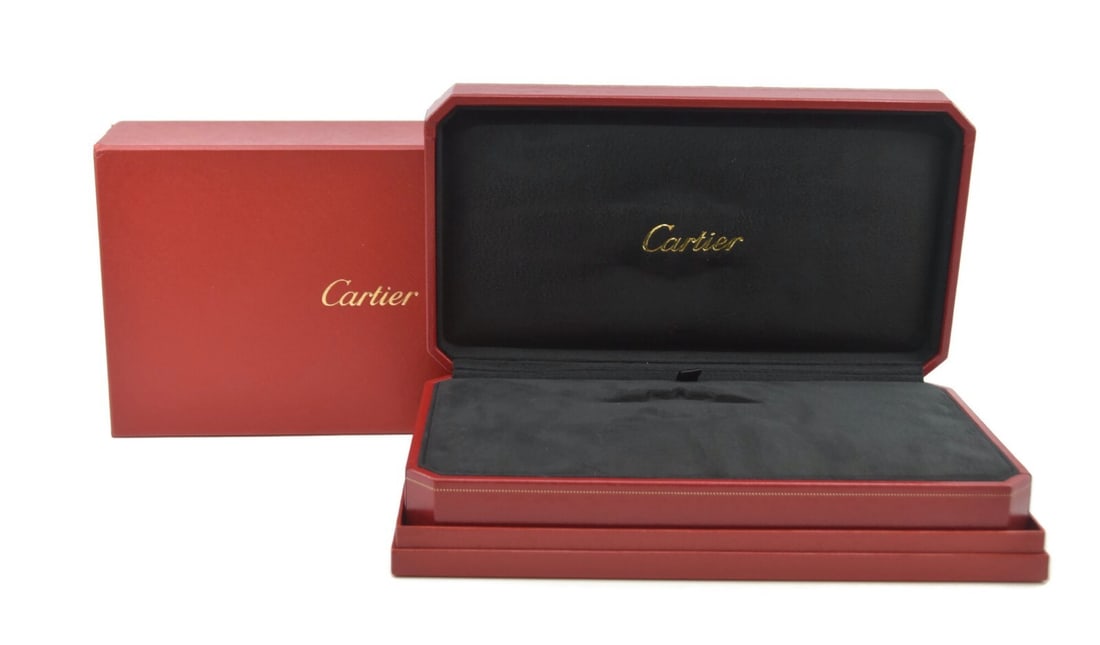 Authentic Cartier Red Presentation Watch Box 11x7x3 Inches: Authentic Cartier Red Presentation Watch Box 11x7x3 Inches This authentic Cartier Red Watch Box is perfect for presenting your cherished timepieces. Made of durable fabric paper and cardboard, it feat