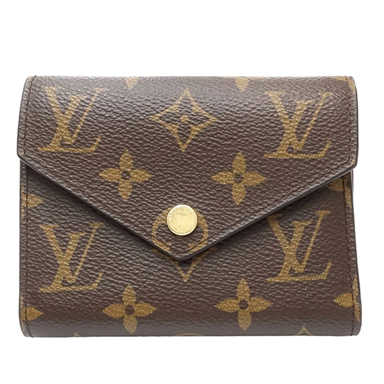 Louis Vuitton Victorine Monogram Canvas Wallet: Louis Vuitton Victorine Monogram Canvas Wallet Louis Vuitton Victorine wallet in monogram canvas with a flap front and snap button closure. The interior includes zip and slip pockets. Condition notes 