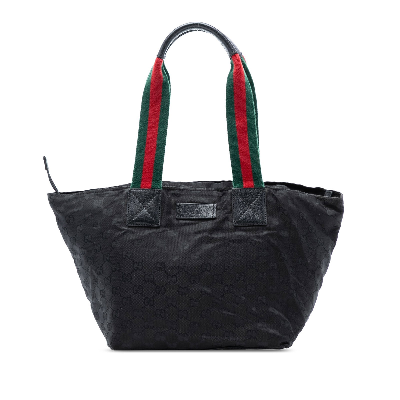 Gucci Black GG Canvas Web Tote with Leather Trim (1 of 7)