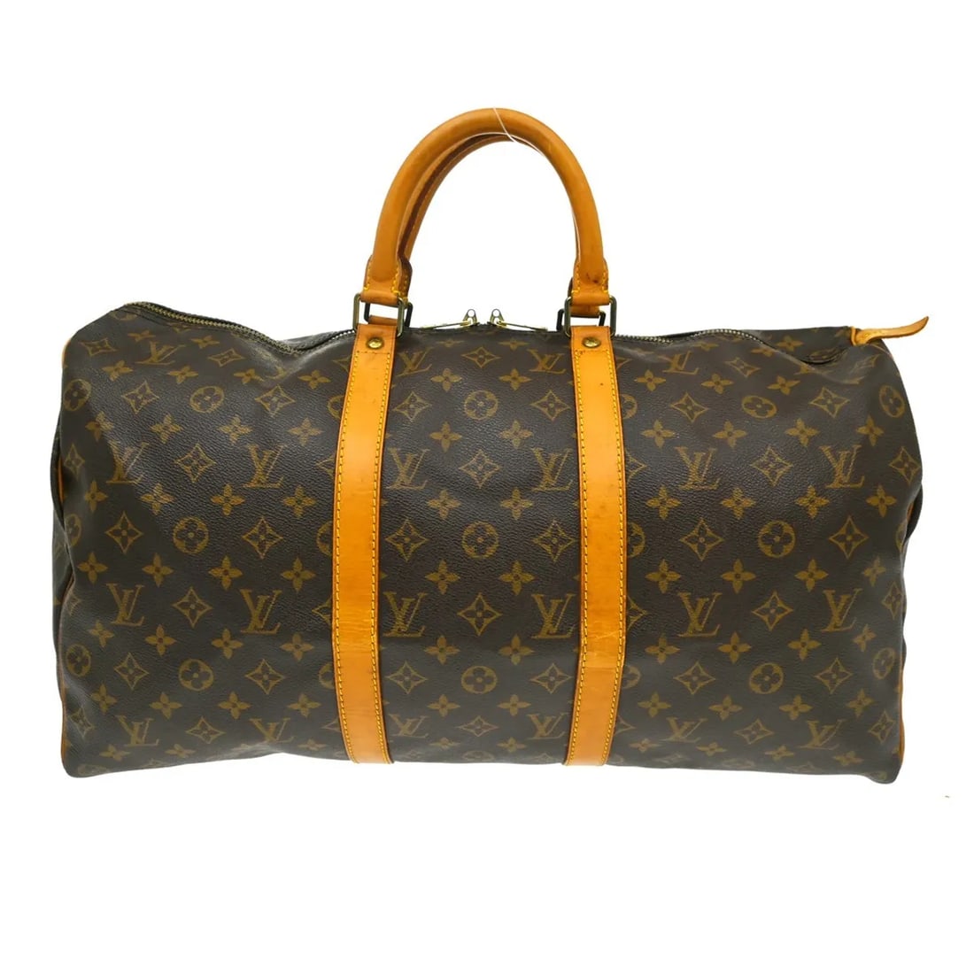 Louis Vuitton Keepall Monogram Canvas Travel Bag 50cm: Louis Vuitton Keepall Monogram Canvas Travel Bag 50cm This Louis Vuitton Keepall Bag features the classic monogram canvas in brown and is designed for unisex use. Made in France, it offers ample space