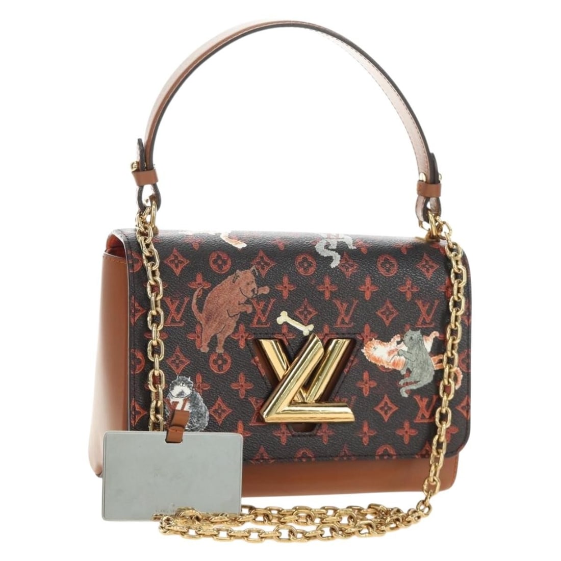 Louis Vuitton M44408 Catgram Twist MM Monogram Canvas Shoulder Bag: Louis Vuitton M44408 Catgram Twist MM Monogram Canvas Shoulder Bag A Louis Vuitton Sac Twist MM shoulder bag in Marron, crafted from Monogram Canvas. It comes with a dust bag and shoulder strap. Made 