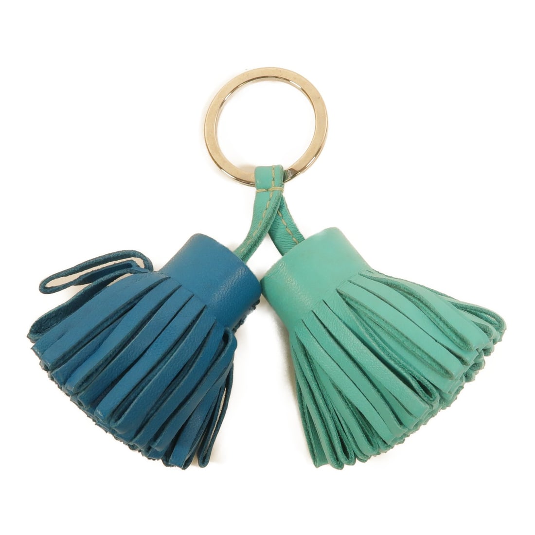 Hermes Carmen Uno-Dos Lambskin Charm Bleu Izmir Lagon PHW (1 of 11)