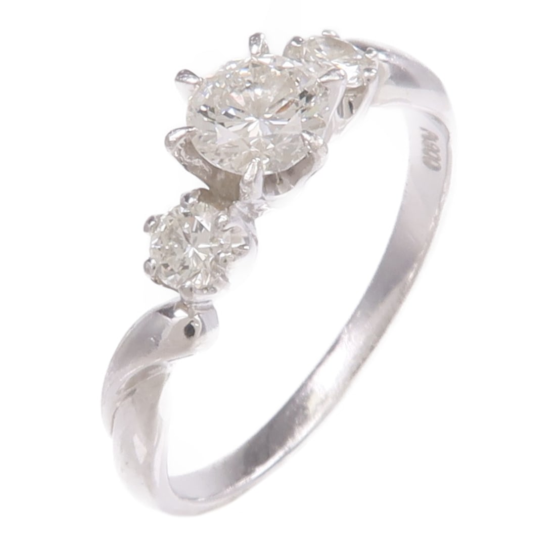 Pt900 Platinum Diamond Ring Women's Size 7.5 (1 of 10)
