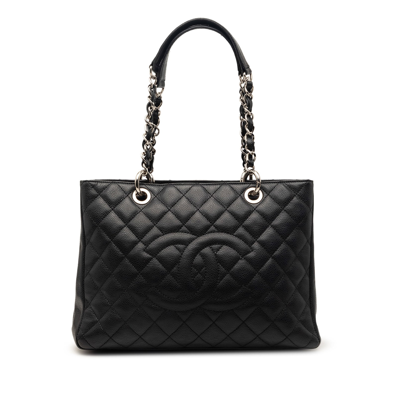 Chanel black caviar leather shopping tote (1 of 8)