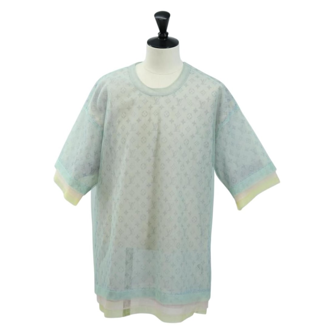 Louis Vuitton RM201 Multicolor Nylon Tulle Layered Shirt: Louis Vuitton RM201 Multicolor Nylon Tulle Layered Shirt A Louis Vuitton tulle layered T-shirt in multicolor nylon, presented in shirt style and made in France. The item is in very good AB condition w