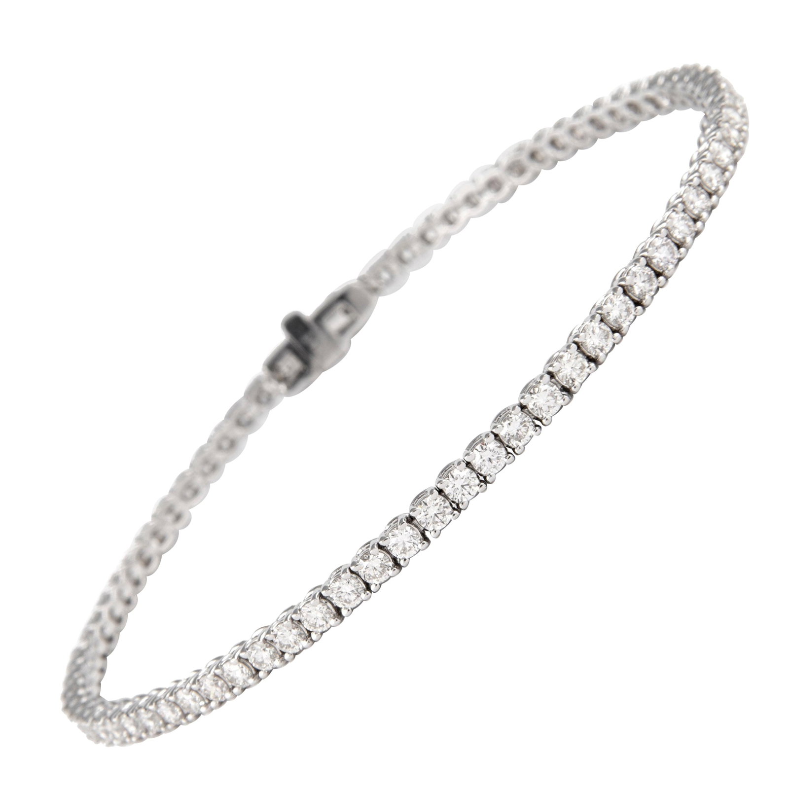 2.71ct Diamond Tennis Bracelet 14k White Gold Modern Design (1 of 4)