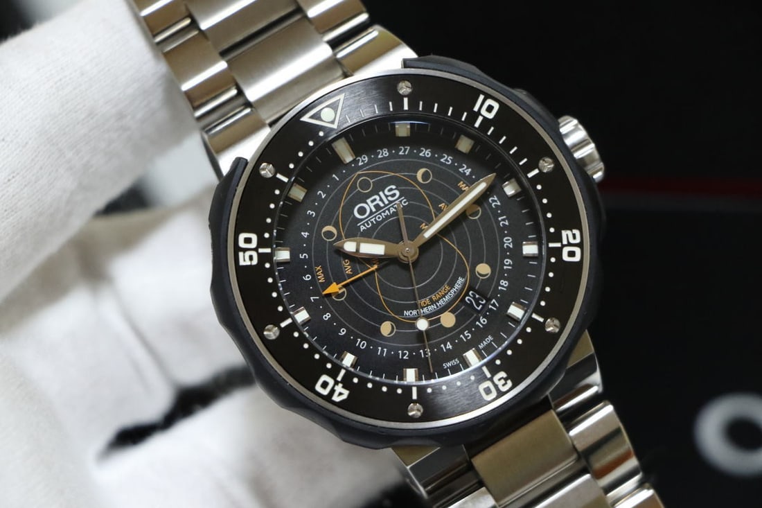 Oris Pro Diver Pointer Moon Titanium Automatic Men's Watch 01 761 7682 7154-Set (1 of 7)