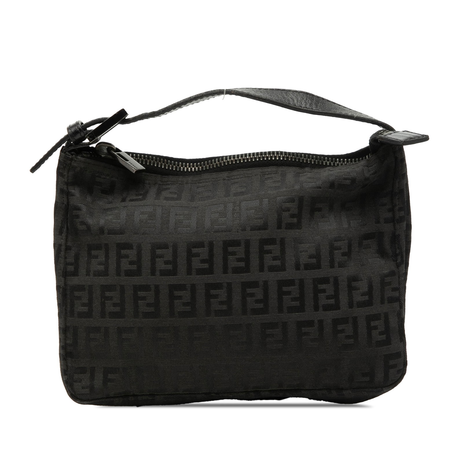 Fendi Zucchino Gray Canvas Zip Handbag: Fendi Zucchino Gray Canvas Zip Handbag This Fendi Zucchino Canvas Handbag features a durable canvas body with a distinctive Zucchino pattern, complemented by a flat leather handle and a secure top zip