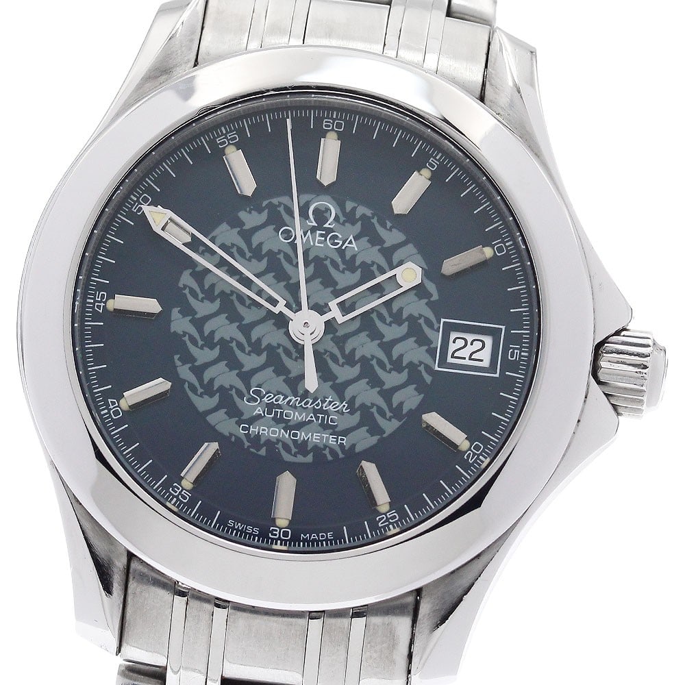 OMEGA Seamaster 120 Jacques Mayol 2500.80 mens date watch: OMEGA Seamaster 120 Jacques Mayol 2500.80 mens date watch OMEGA Seamaster 120 Jacques Mayol men's wristwatch, reference 2500.80, made in Switzerland. This pre-owned automatic watch features a stainles