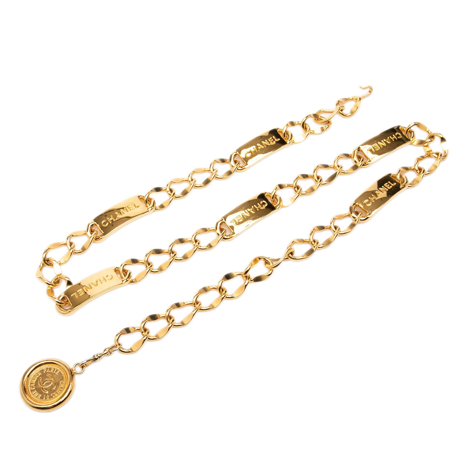 Chanel Rue Cambon Medallion Chain Link Belt Gold Plated CC Plate (1 of 4)