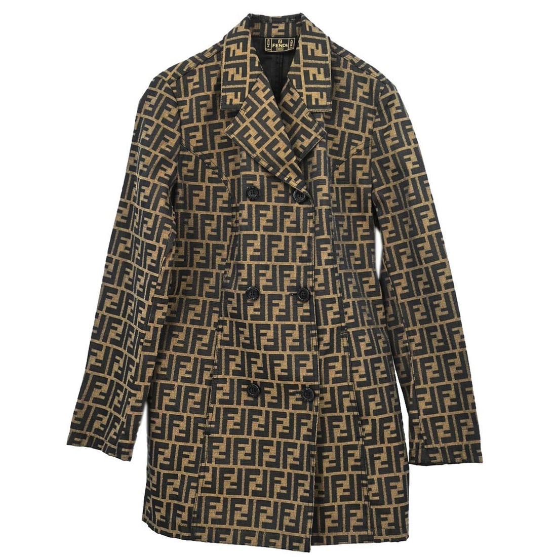FENDI Zucca Brown Double Breasted Women's Jacket (1 of 18)