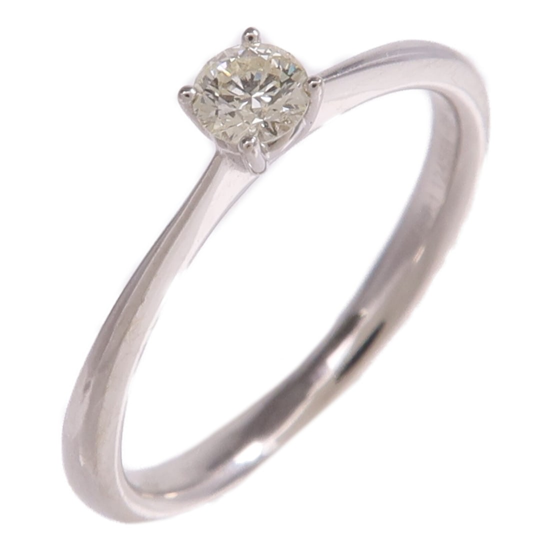 18K White Gold Diamond Ring Size 6.5 for Women: 18K White Gold Diamond Ring Size 6.5 for Women A women's ring in 18K white gold with diamond accents. The piece is a regular size 6.5 and features a clear finish with a diamond main stone. It has a ri