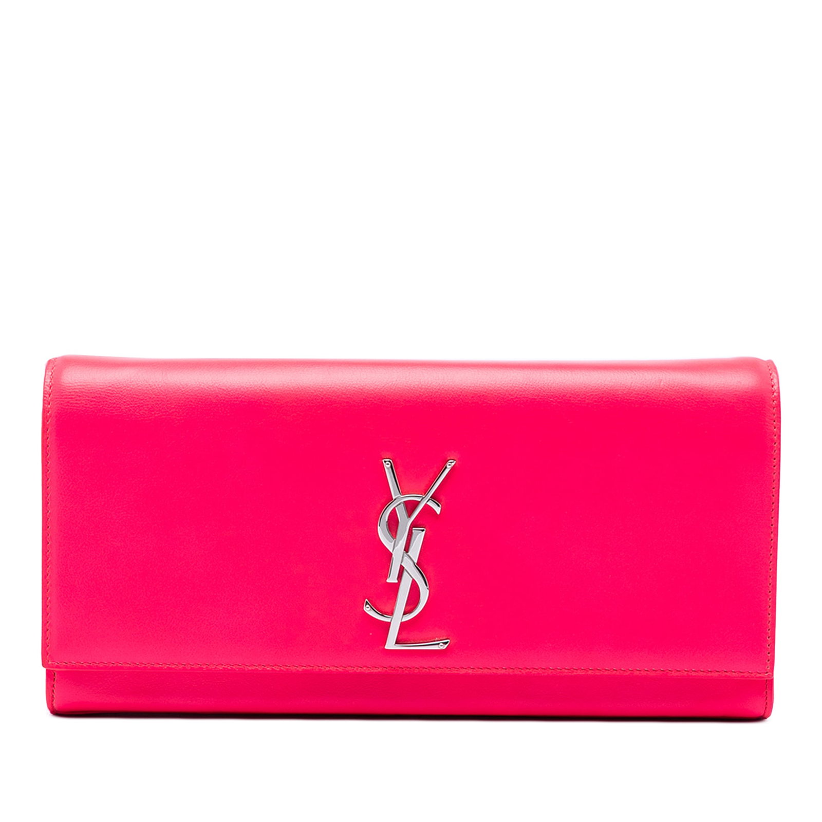 Saint Laurent Cassandre Pink Leather Clutch (1 of 7)