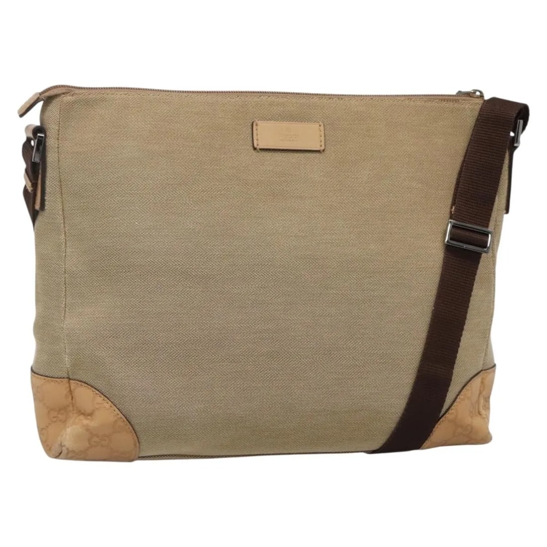 Gucci Original Messenger Beige GG Canvas Shoulder Bag: Gucci Original Messenger Beige GG Canvas Shoulder Bag This Gucci Original Messenger bag for women features the iconic GG canvas in beige. It measures 32cm x 28cm x 7cm and is crafted in Italy. The bag