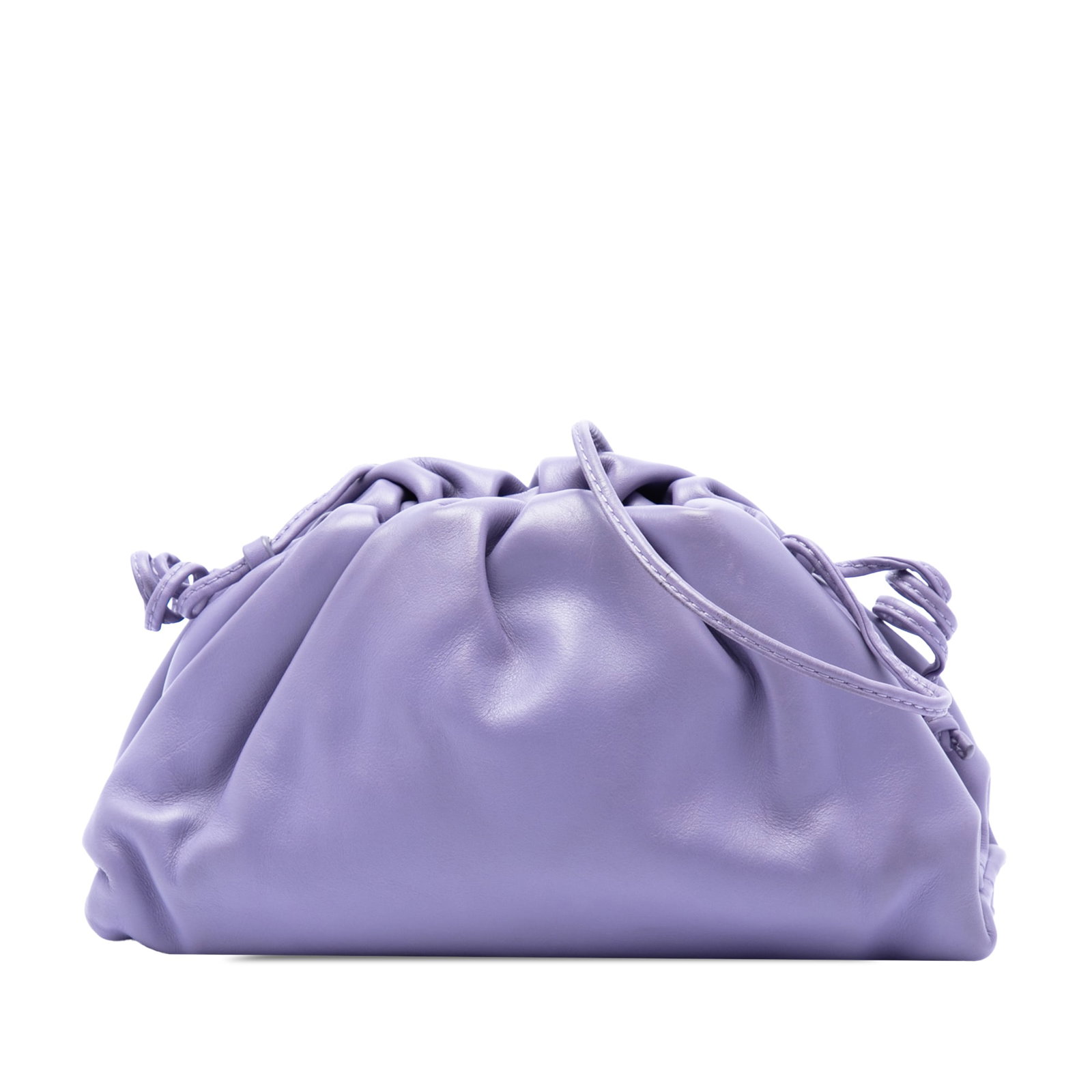 Bottega Veneta Mini Pouch Leather Crossbody Bag Purple: Bottega Veneta Mini Pouch Leather Crossbody Bag Purple This Bottega Veneta Lambskin The Mini Pouch Crossbody features a purple leather body with a flat leather strap and a top magnetic closure. Crafte