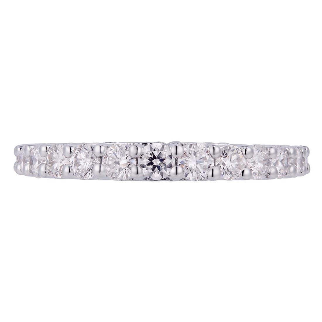 Rachel Koen 18K White Gold Diamond Pave Wedding Band 1.40ct 6.5: Rachel Koen 18K White Gold Diamond Pave Wedding Band 1.40ct 6.5 This exquisite Rachel Koen wedding band is crafted from luxurious 18K white gold and adorned with sparkling round diamonds. The classic 
