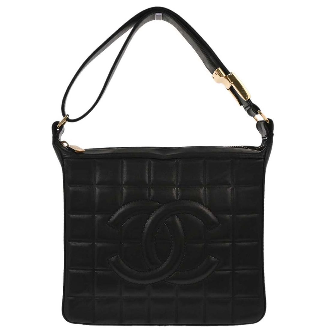 CHANEL Choco Bar Black Lambskin Top Handle Bag (1 of 10)