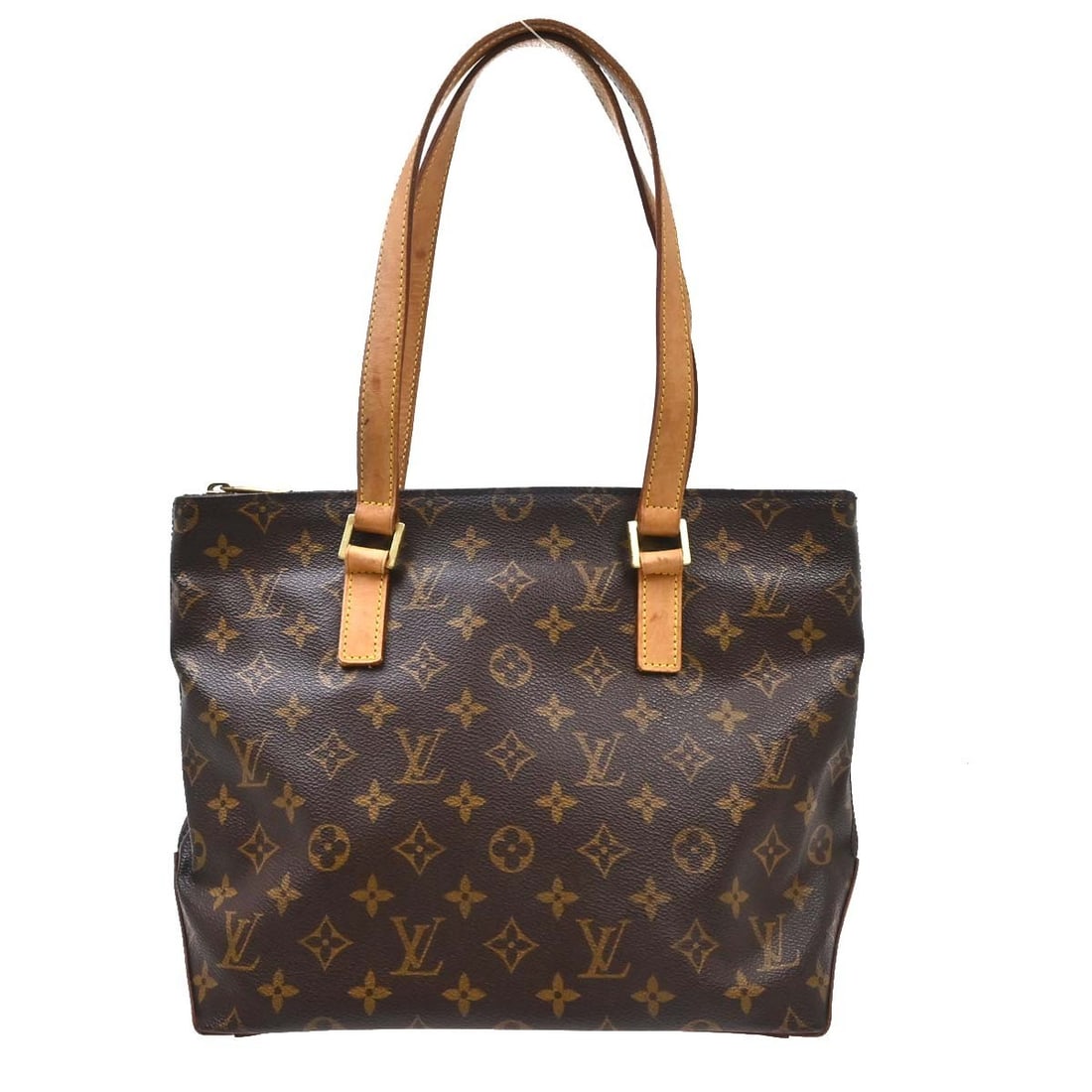 Louis Vuitton Cabas Piano Monogram Canvas Tote M51148: Louis Vuitton Cabas Piano Monogram Canvas Tote M51148 Vintage Louis Vuitton Cabas Piano tote bag in brown monogram canvas with leather trim and double handles. This medium zip-top handbag features inn