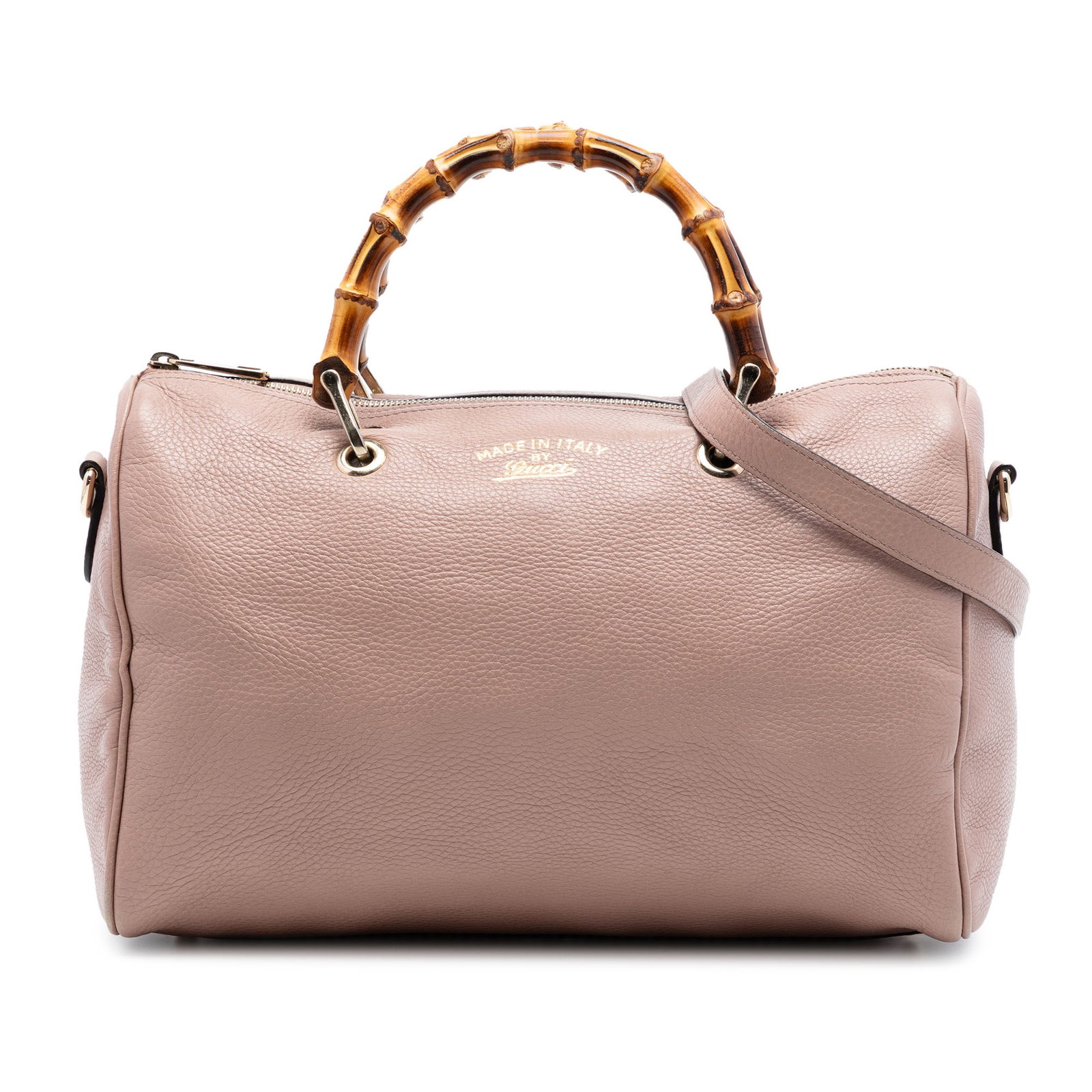 Gucci Bamboo Shopper Boston Satchel Brown Calfskin Leather: Gucci Bamboo Shopper Boston Satchel Brown Calfskin Leather Gucci Medium Calfskin Bamboo Shopper Boston Bag in brown leather with bamboo top handles and a detachable flat strap. This satchel has a top 
