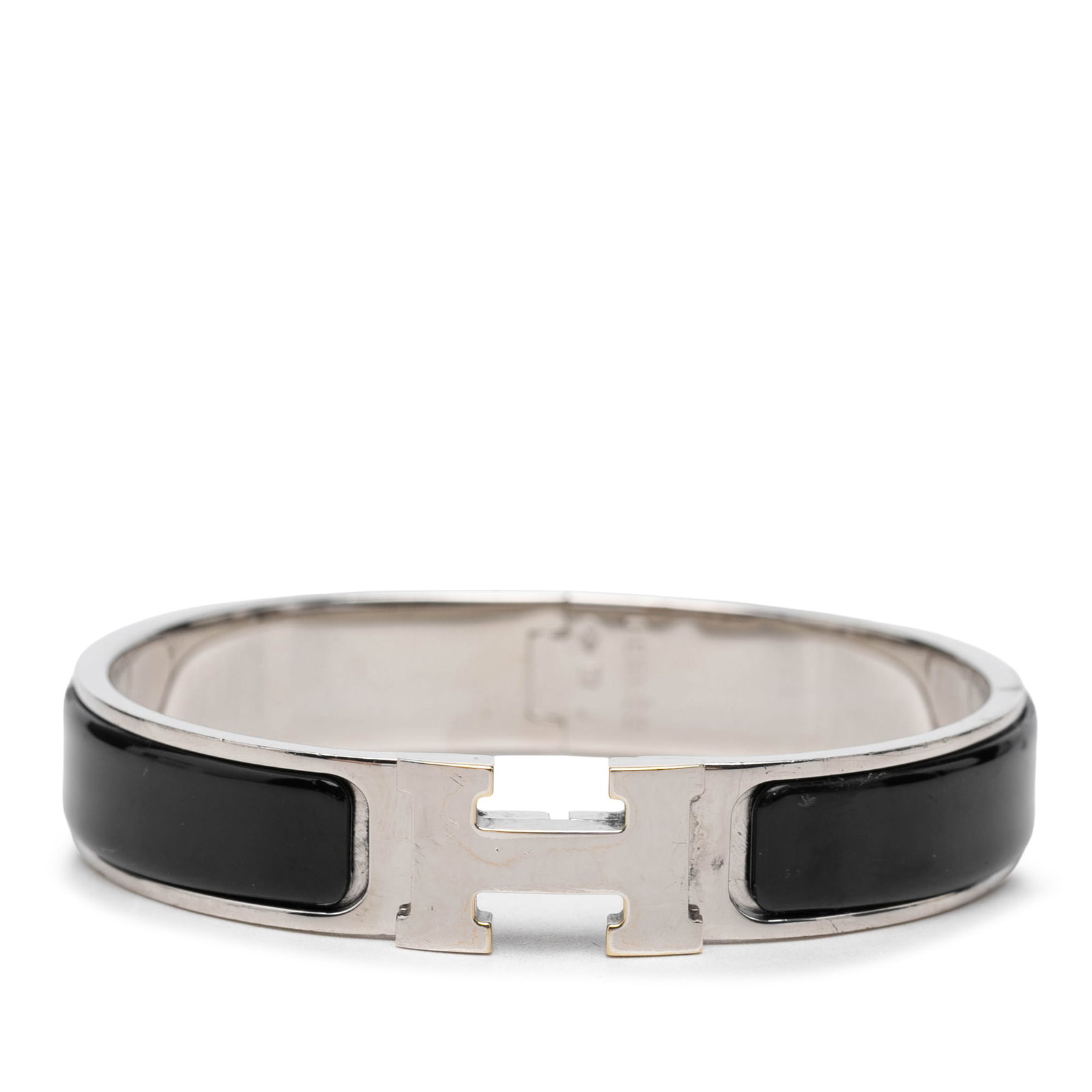 Hermes Clic H PM Narrow Enamel Bracelet Black (1 of 4)