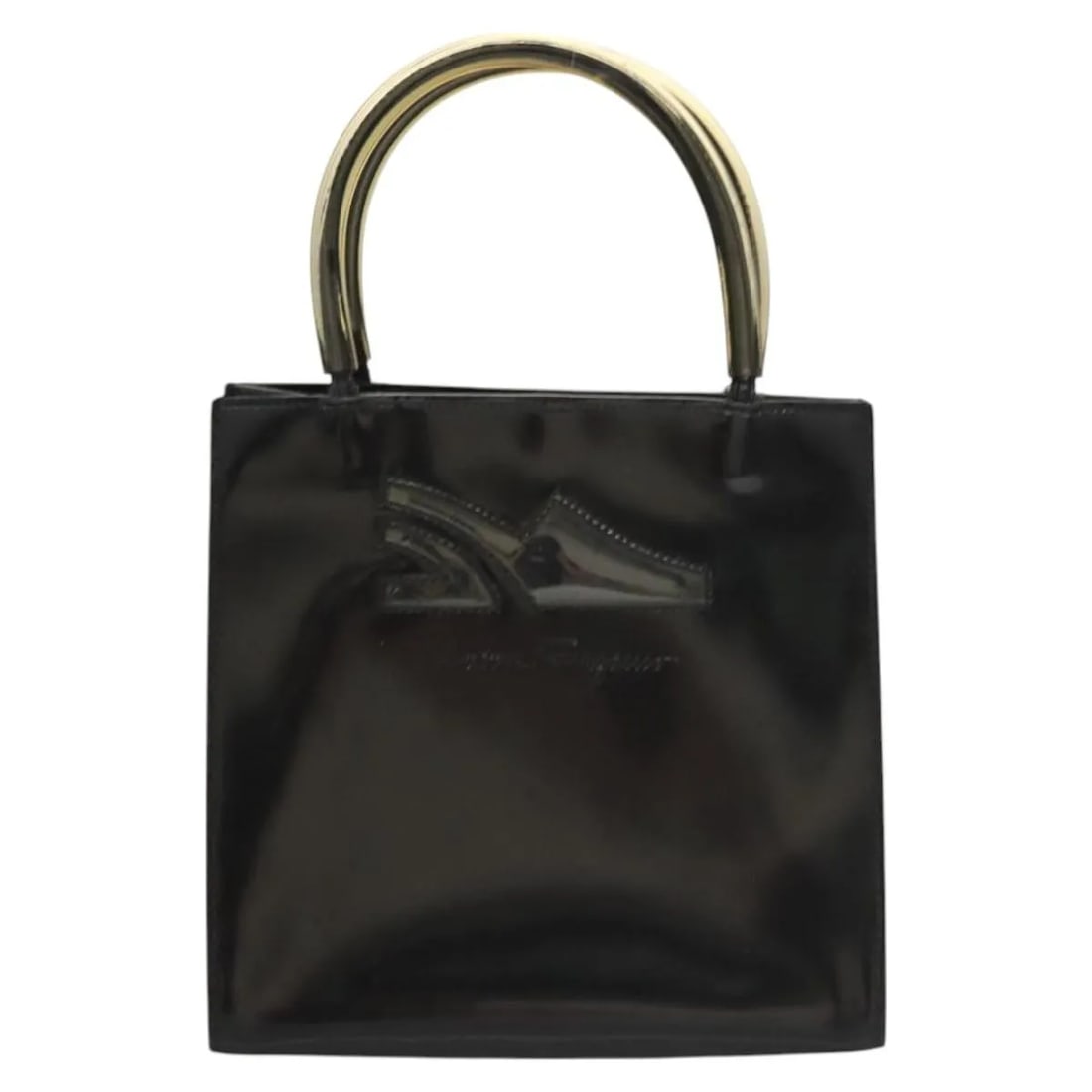 Black Patent Leather Handbag Salvatore Ferragamo Vintage: Black Patent Leather Handbag Salvatore Ferragamo Vintage A vintage Salvatore Ferragamo women's item in black patent leather, made in Italy. It is described as being in good vintage condition with hone