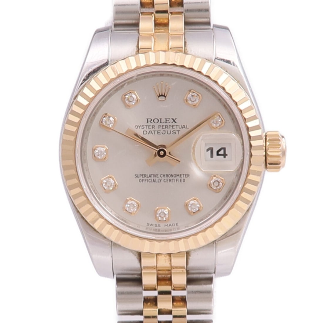 Ladies Rolex Datejust 179171 Diamond Automatic Watch Steel 18K Rose Gold: Ladies Rolex Datejust 179171 Diamond Automatic Watch Steel 18K Rose Gold A ROLEX Datejust 179171 automatic watch designed for ladies, featuring a stainless steel case with K18 pink gold (rose gold) an