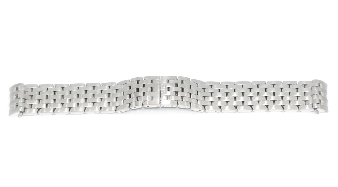 19mm Wristwatch Band Glashutte Original Stainless Steel Bracelet: 19mm Wristwatch Band Glashutte Original Stainless Steel Bracelet Stainless steel wristwatch bracelet by Glashutte Original, made in Switzerland. It has a 19 mm width and a length of 6.5 inches. The it