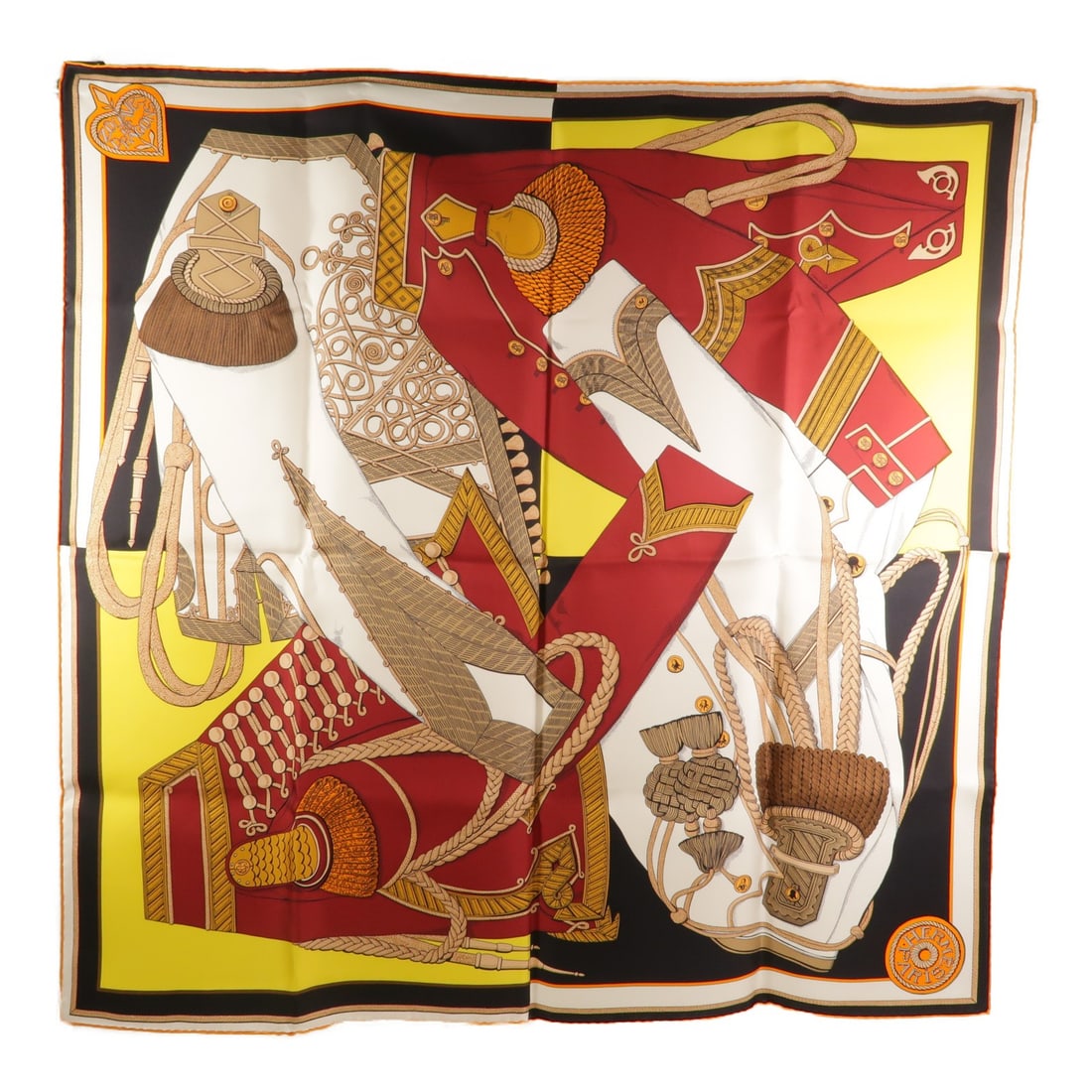 Hermes 90x90 Silk Scarf Multicolor with Storage Box: Hermes 90x90 Silk Scarf Multicolor with Storage Box Hermes silk scarf in a 90 cm x 90 cm size with a multicolor and white/multi colorway. It comes with a storage box and is described as being in prist