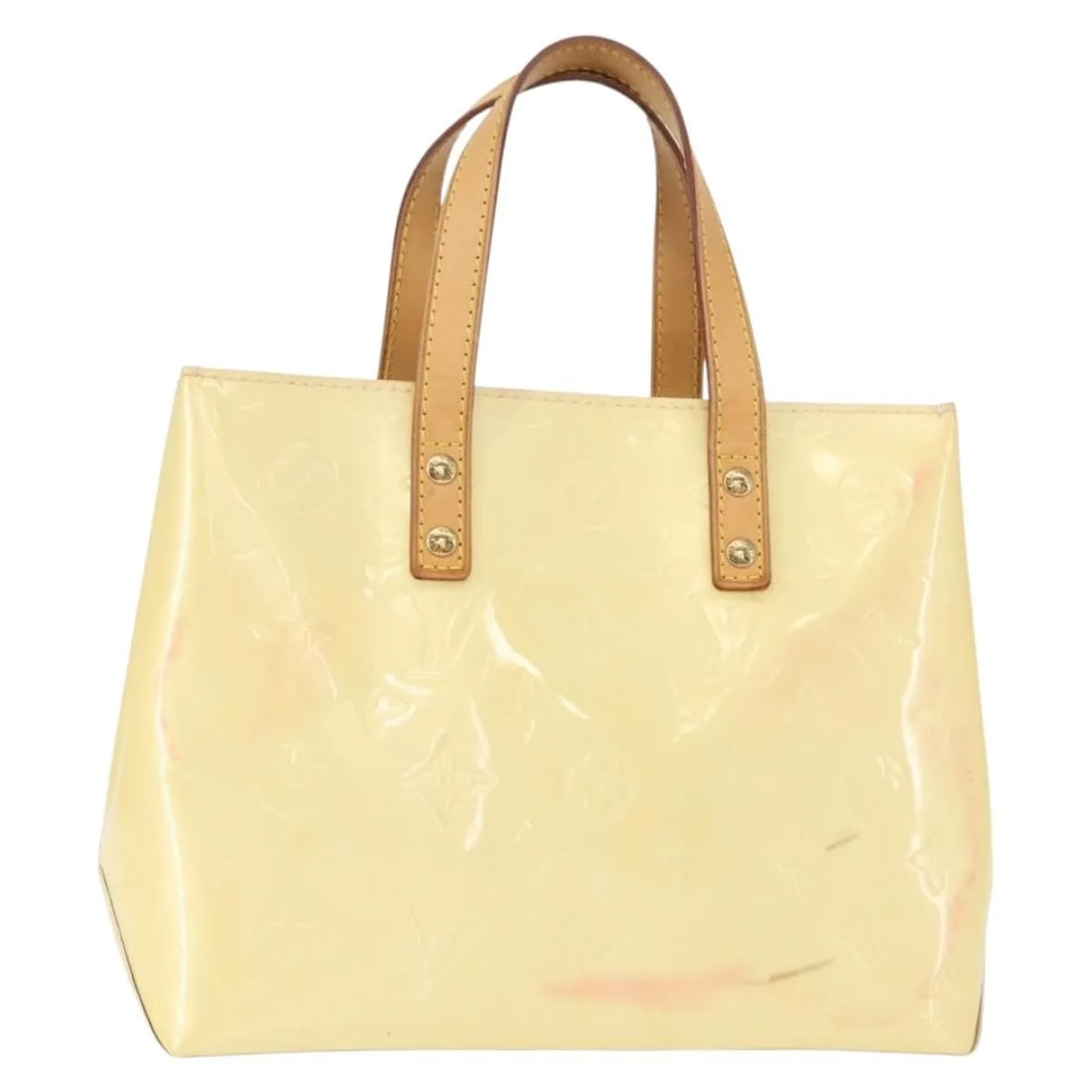 Louis Vuitton Reade Beige Monogram Vernis Patent Leather Handbag: Louis Vuitton Reade Beige Monogram Vernis Patent Leather Handbag This Louis Vuitton Reade Handbag in Monogram Vernis patent leather features a beige color and is designed for women. The bag shows sign