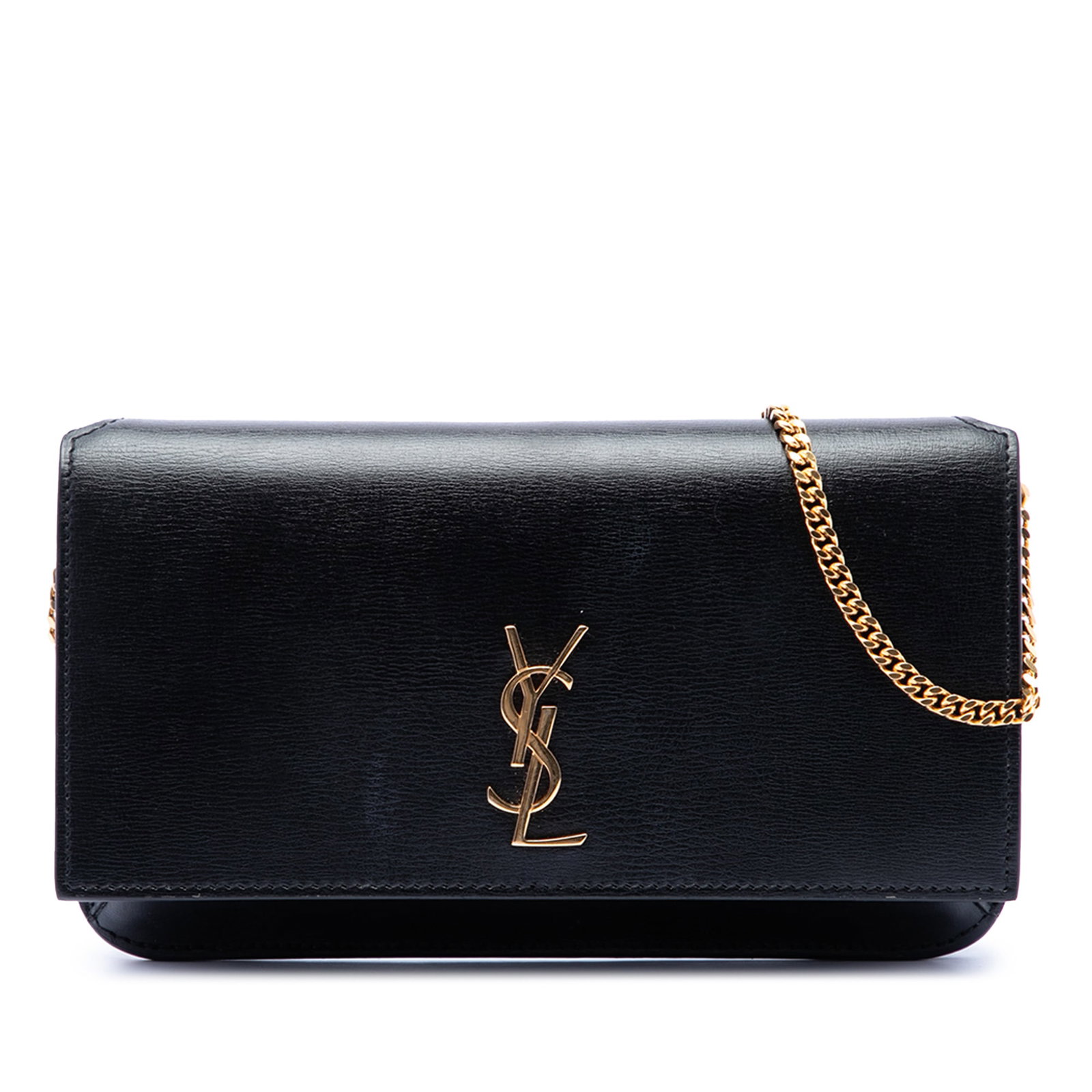 Saint Laurent Cassandre Phone Holder Smooth Calfskin Leather Black (1 of 6)