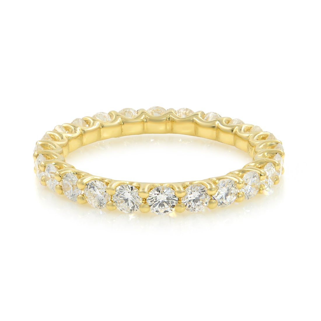 Rachel Koen U-Shape Diamond Eternity Band 18K Yellow Gold 1.25ct: Rachel Koen U-Shape Diamond Eternity Band 18K Yellow Gold 1.25ct Elevate your elegance with this stunning U-shape Diamond Eternity Band crafted in 18K Yellow Gold. This exquisite handmade ring feature