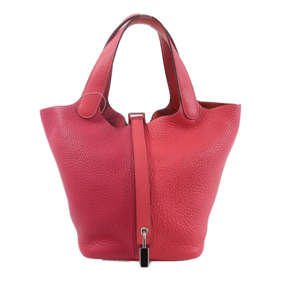 Hermes Picotin PM Taurillon Clemence Tote Rose Extreme PHW: Hermes Picotin PM Taurillon Clemence Tote Rose Extreme PHW Hermes Picotin PM tote bag in Taurillon Clemence leather and calfskin (cowhide) with a Rose Extreme / Pink colorway. It includes a Cadena, ke