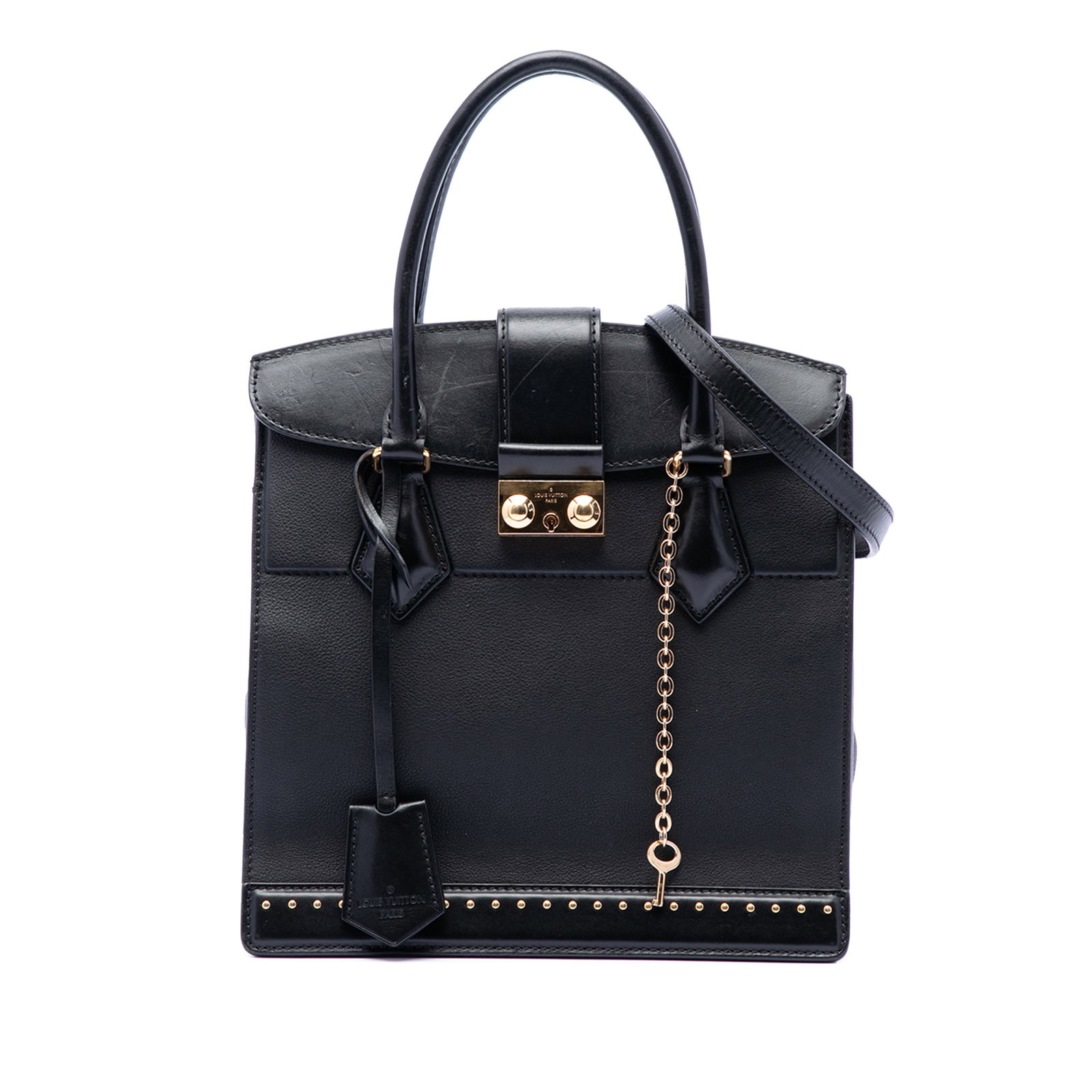 Louis Vuitton Cour Marly PM Taurillon Leather Handbag Black (1 of 6)