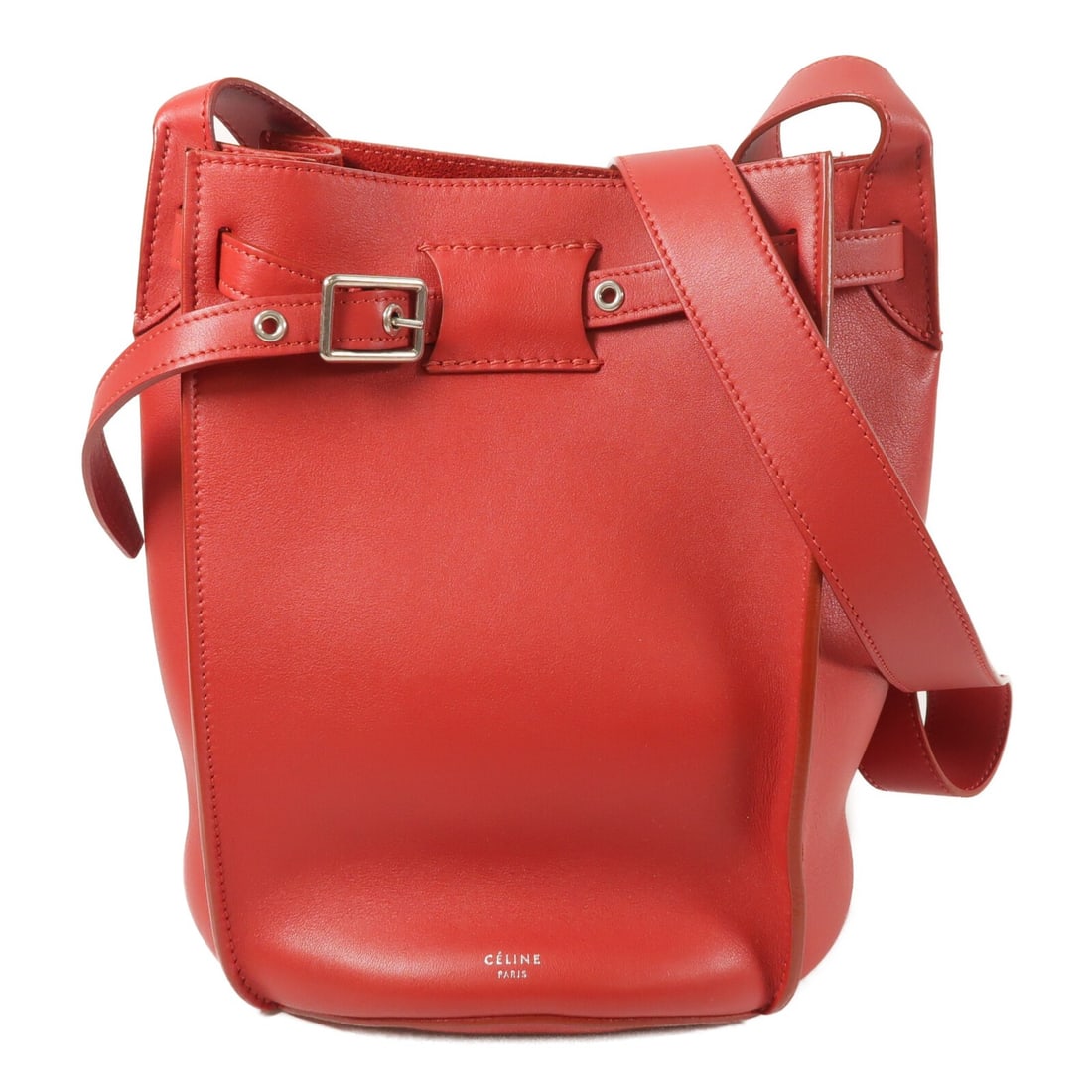 Celine Big Bag Bucket Red Calfskin Shoulder Handbag SHW (1 of 15)