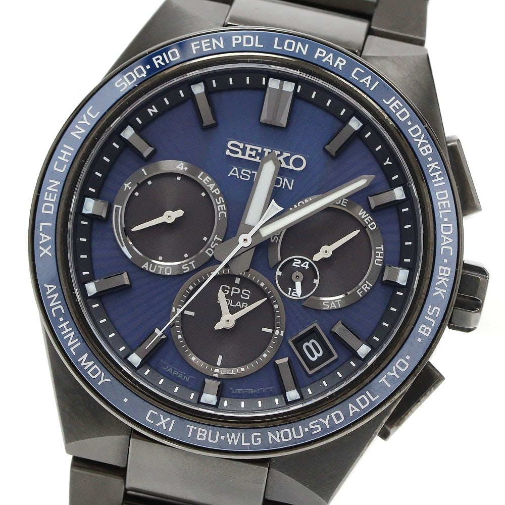 SEIKO Astron Nextar SBXC121 5X53-0BV0 Titanium Men's Wristwatch: SEIKO Astron Nextar SBXC121 5X53-0BV0 Titanium Men's Wristwatch Pre-owned SEIKO Astron Nextar men's wristwatch from Japan, featuring a titanium case and titanium band with a navy dial. It is powered b