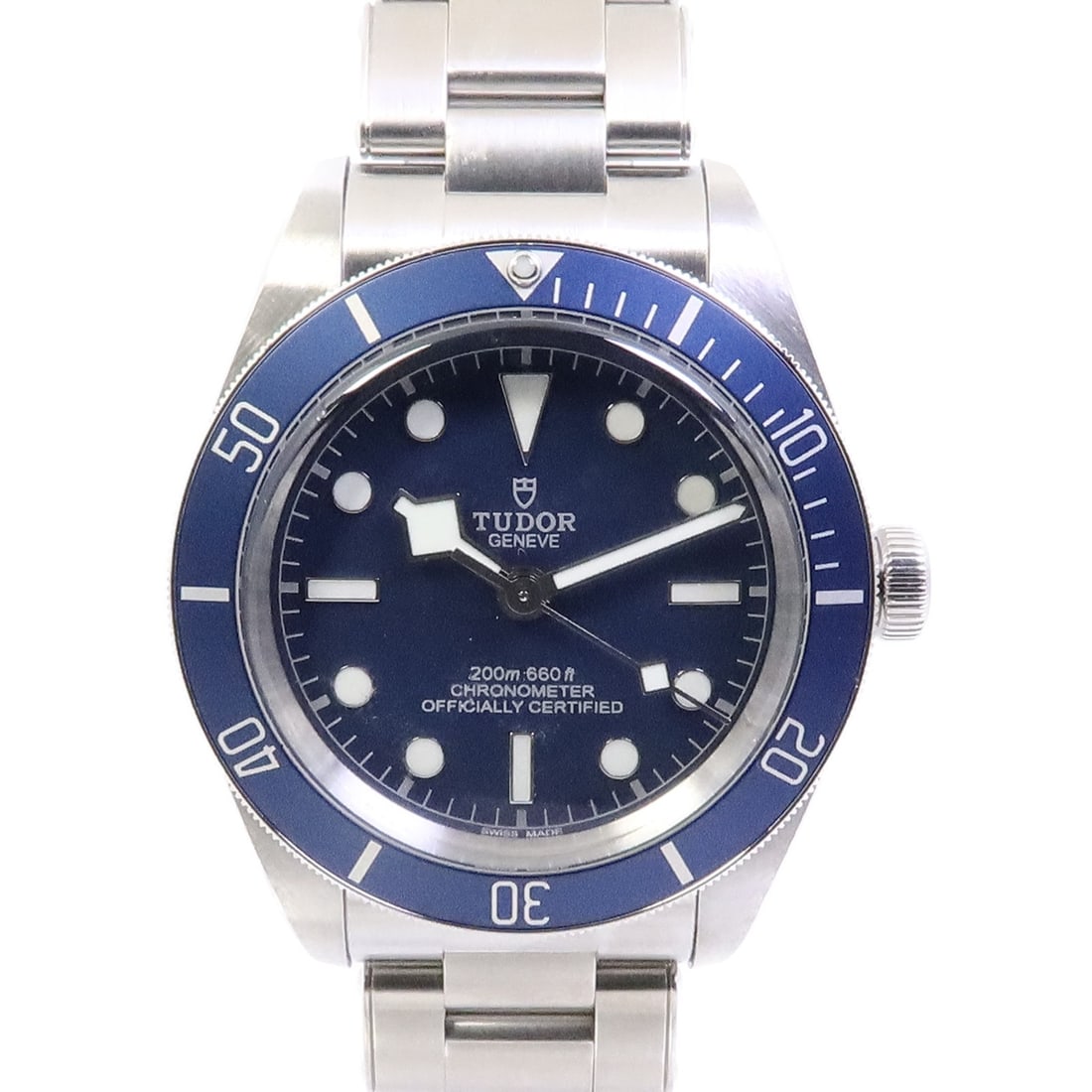 TUDOR 79030B BlackBay 1958 automatic blue stainless steel wristwatch: TUDOR 79030B BlackBay 1958 automatic blue stainless steel wristwatch TUDOR BlackBay 1958 Automatic Watch 79030B in stainless steel with a blue finish. This men's watch features automatic winding and a