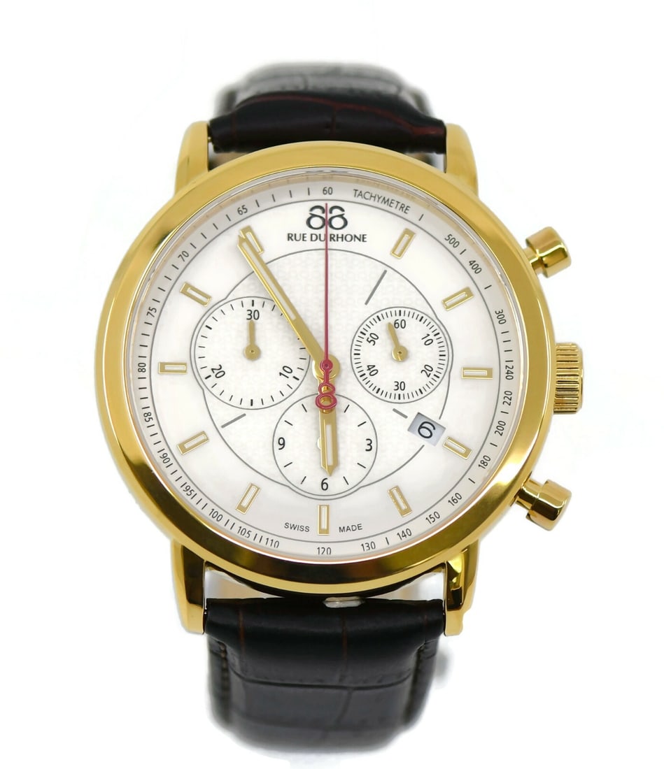 88 Rue Du Rhone Two Tone Stainless Steel Quartz Watch 42mm with Box: 88 Rue Du Rhone Two Tone Stainless Steel Quartz Watch 42mm with Box Elevate your style with this exquisite Rue Du Rhone Two Tone Stainless Steel Watch. Featuring a sophisticated quartz movement, this 