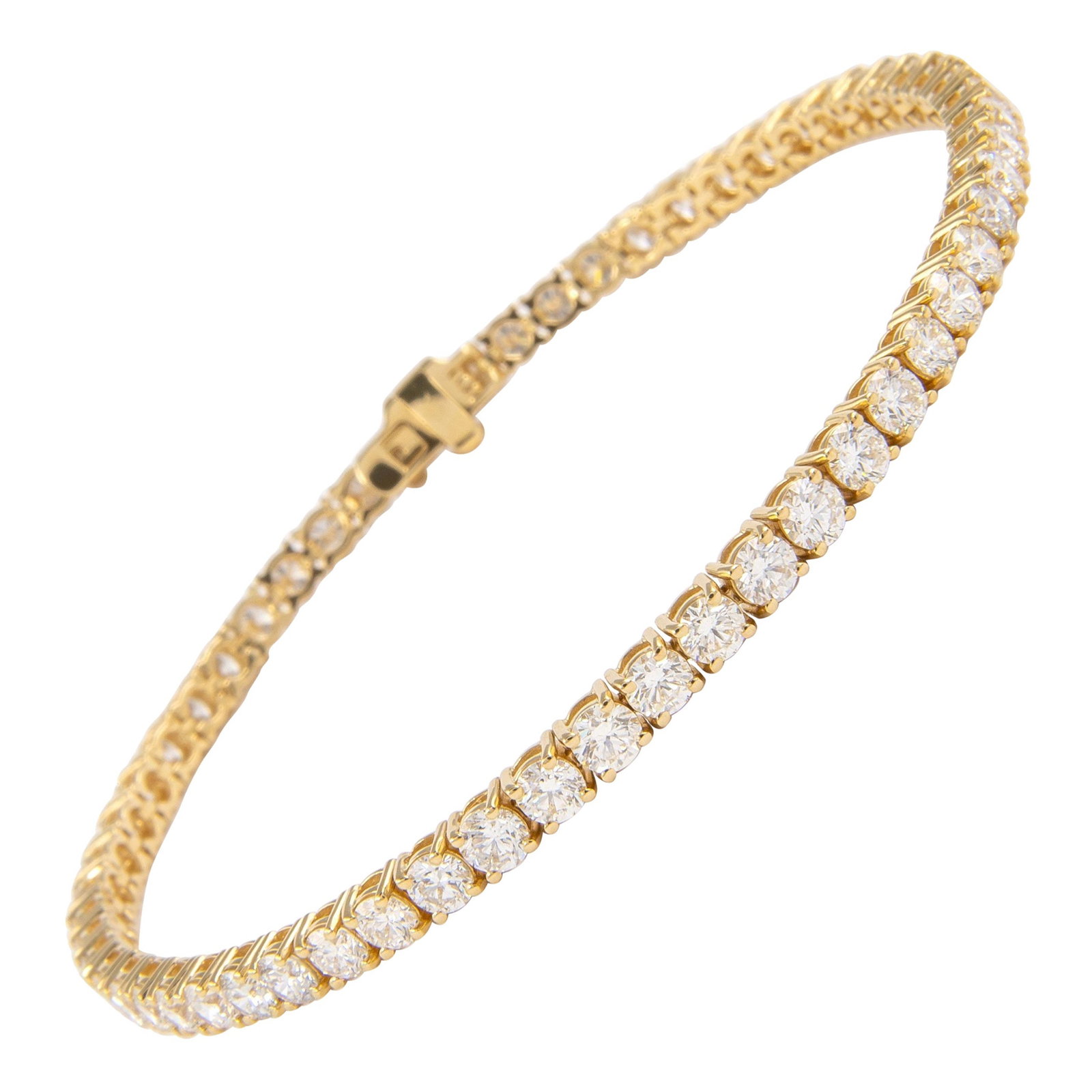 Diamond Tennis Bracelet 6.07ct in 18k Yellow Gold (1 of 4)