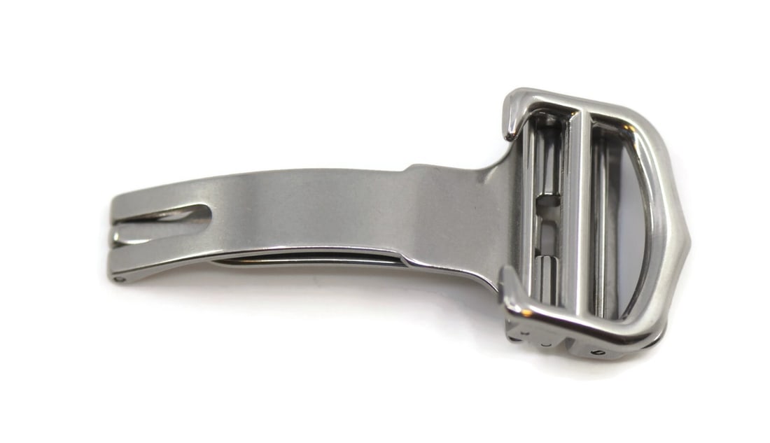 Cartier Stainless Steel Deployment Buckle 14mm Authentic Roadster: Cartier Stainless Steel Deployment Buckle 14mm Authentic Roadster Enhance your Cartier timepiece with this authentic stainless steel deployment buckle, designed specifically for wristwatch bands. With