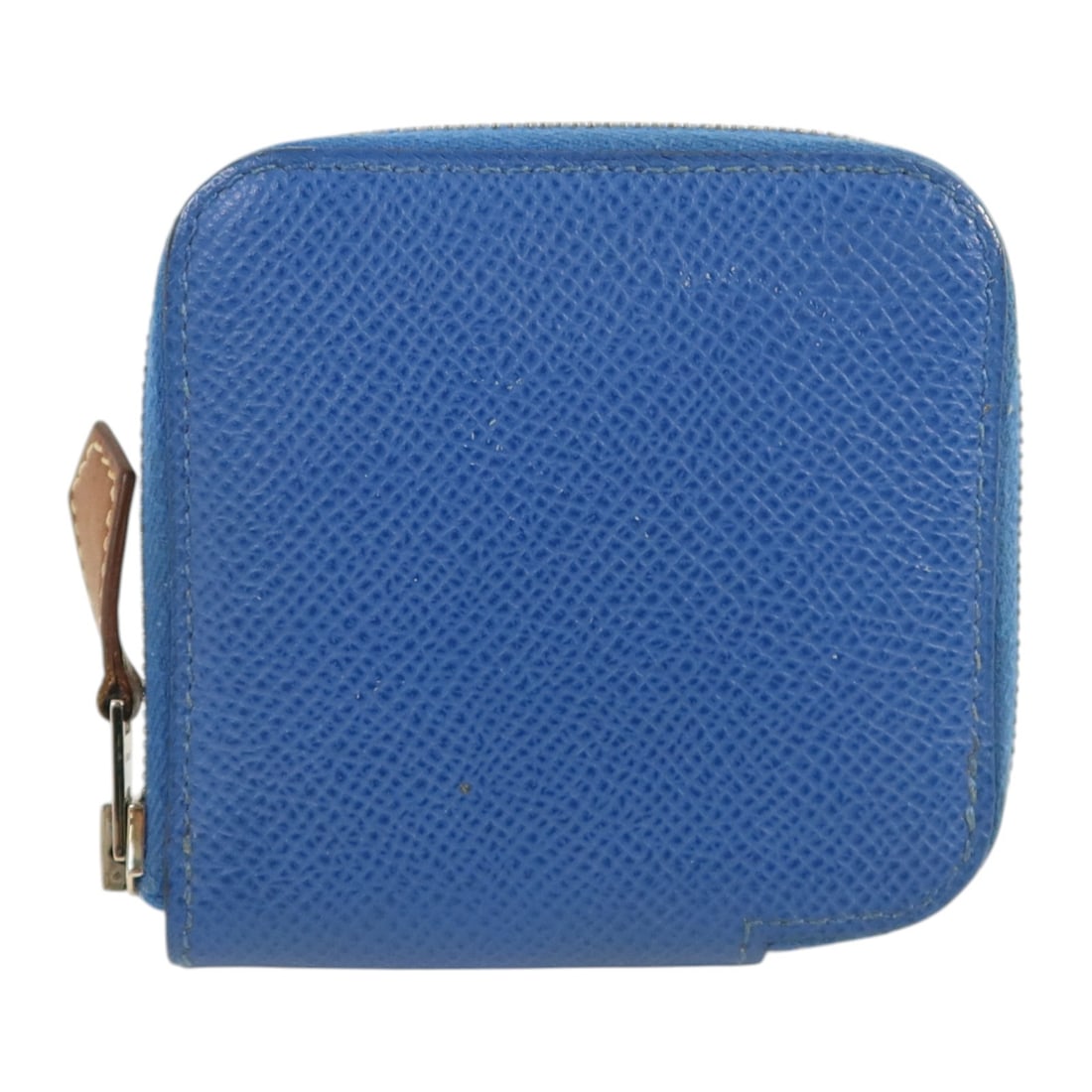 HERMES Silk In Epsom Calfskin Coin Purse Bleu Electrique PHW: HERMES Silk In Epsom Calfskin Coin Purse Bleu Electrique PHW Hermes coin purse in Bleu Electrique, made from Epsom and calfskin (cowhide). It features PHW and a fastener pocket, with no accessories in