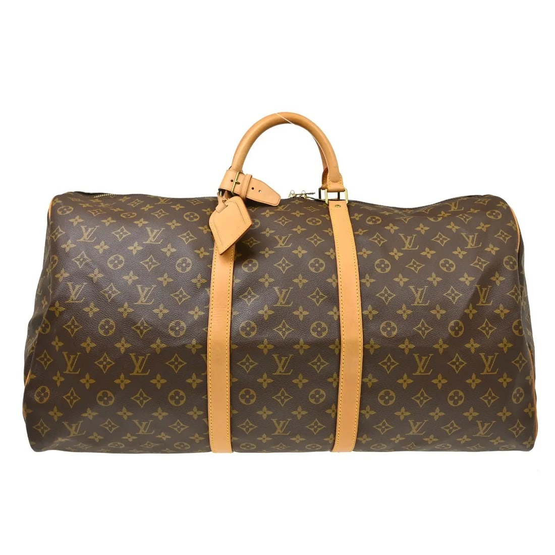 Louis Vuitton Keepall Unisex Brown Monogram Canvas Bag: Louis Vuitton Keepall Unisex Brown Monogram Canvas Bag Louis Vuitton Keepall in brown monogram canvas with leather trim. This unisex travel bag is made in France and is presented in good condition, sh
