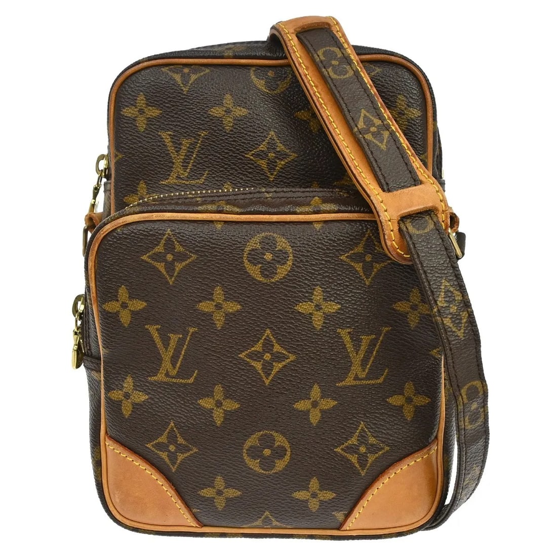 Louis Vuitton Amazone Unisex Brown Canvas Shoulder Bag: Louis Vuitton Amazone Unisex Brown Canvas Shoulder Bag Louis Vuitton Amazone shoulder bag in brown monogram canvas. This unisex piece is made in France and is presented in fair condition with visible 
