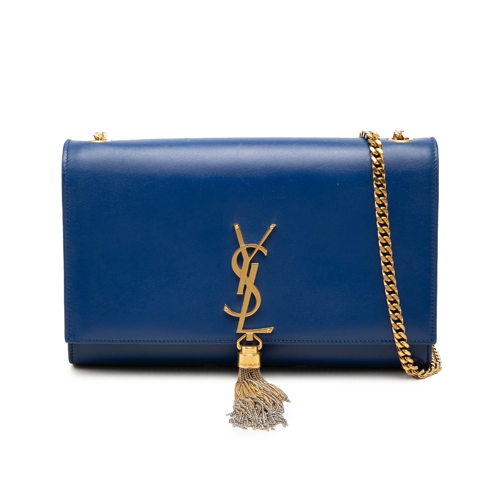 Saint Laurent Kate Medium Blue Leather Tassel Crossbody Bag (1 of 7)
